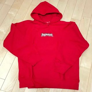 supreme パーカーレッド Lサイズ ボックスロゴ バンダナ柄 | ochge.org