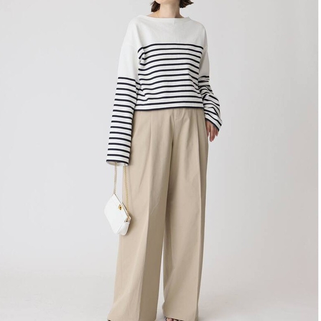 DEUXIEME CLASSE(ドゥーズィエムクラス)のDeuxieme Classe　Cropped Stripe Tシャツ レディースのトップス(カットソー(長袖/七分))の商品写真