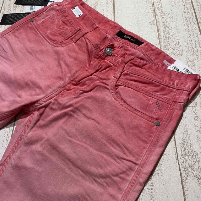 新品タグ付き【REPLAY】リプレイ ANBASS BACK ZIP ストレッチ