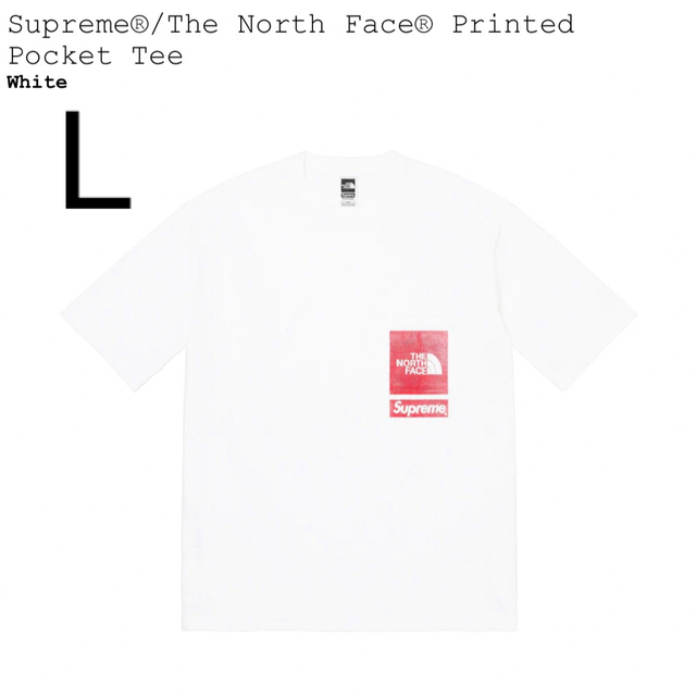 L Supreme North Face Printed Pocket Tee