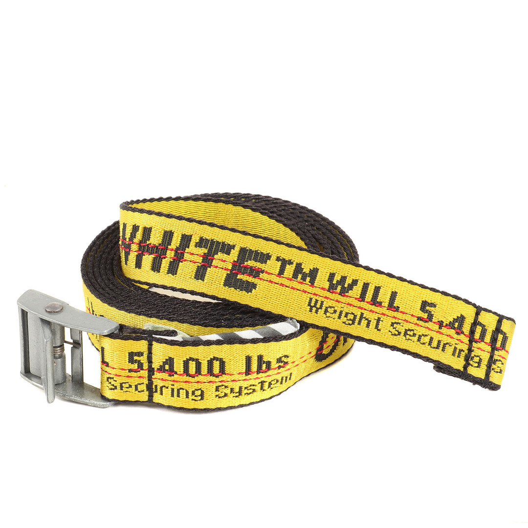 OFF-WHITE オフホワイト ベルト ロゴ インダストリアル ベルト INDUSTRIAL BELT イエロー FREE イタリア製 ブランド 【メンズ】