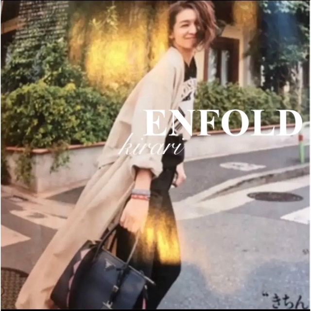 ENFOLD - ENFOLDエンフォルド コットンリネンノーカラーコート ...