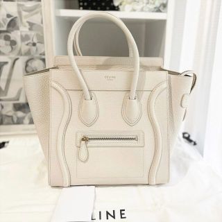 セリーヌ(celine)の美品☆　セリーヌ　ラゲージ　マイクロ　アイボリー　トートバッグ　2016年(トートバッグ)