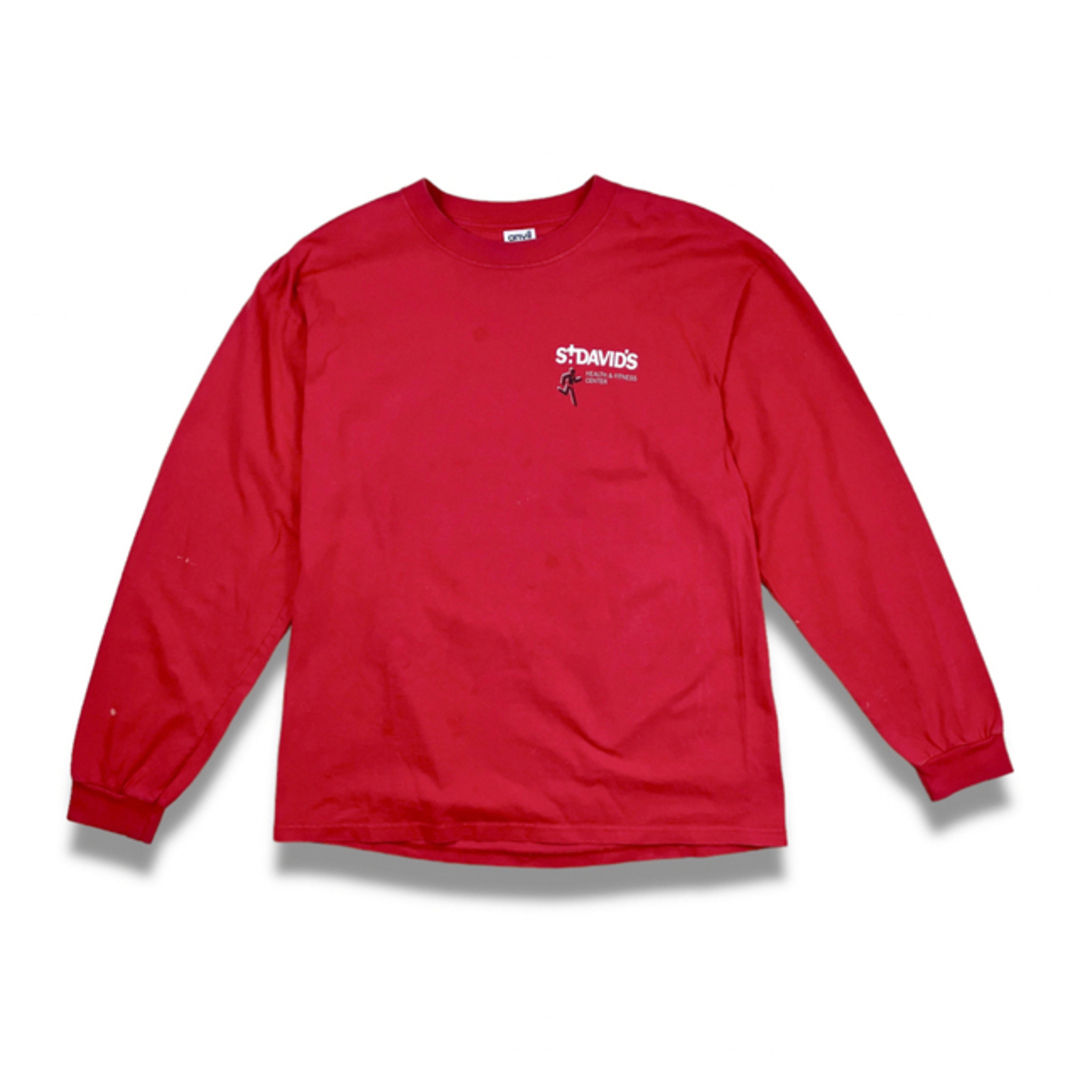 Hanes(ヘインズ)の90s 00s Y2K ヴィンテージTシャツ ワンポイント ロゴ 企業系 レッド メンズのトップス(Tシャツ/カットソー(七分/長袖))の商品写真
