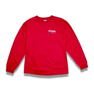 ヘインズ(Hanes)の90s 00s Y2K ヴィンテージTシャツ ワンポイント ロゴ 企業系 レッド(Tシャツ/カットソー(七分/長袖))