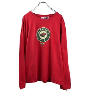 アディダス(adidas)の90s 00s Y2K NHLヴィンテージTシャツ　チームロゴ　グランジ　ボロ(Tシャツ/カットソー(七分/長袖))