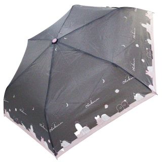 オバケーヌ 子供折り傘 約50cm J型持ち手 キッズ クラックス★ブラック新品(傘)