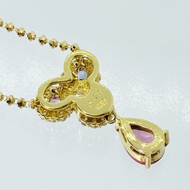 美品 K18 ダイヤモンド付 マルチ サファイア ネックレス ソーティング