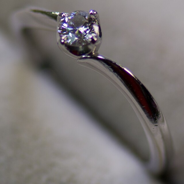 カナル4℃ Pt900 0.173ct 11号 一粒 ダイヤモンドリング 人気急上昇の