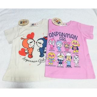 アンパンマン(アンパンマン)の新品　100cm　アンパンマン　女の子半袖Tシャツ2枚セット　ハートib ・GP(Tシャツ/カットソー)