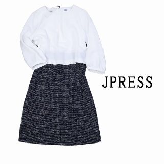 ジェイプレス(J.PRESS)の453 新品 J.PRESS LADIES ファンシーツイード ワンピース 9(ひざ丈ワンピース)