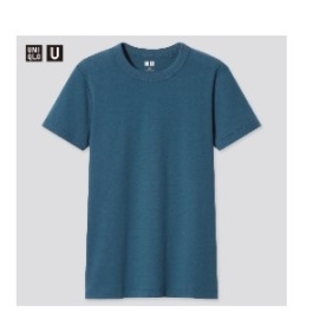 ユニクロ(UNIQLO)のユニクロ＊クルーネックT 　半袖　L ブルー(Tシャツ(半袖/袖なし))