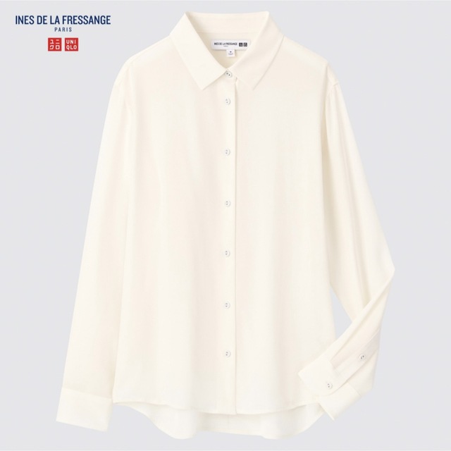 UNIQLO(ユニクロ)のUNIQLO ユニクロ シルクブラウス ホワイト レディースのトップス(シャツ/ブラウス(長袖/七分))の商品写真