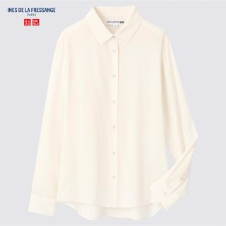 ユニクロ(UNIQLO)のUNIQLO ユニクロ シルクブラウス ホワイト(シャツ/ブラウス(長袖/七分))