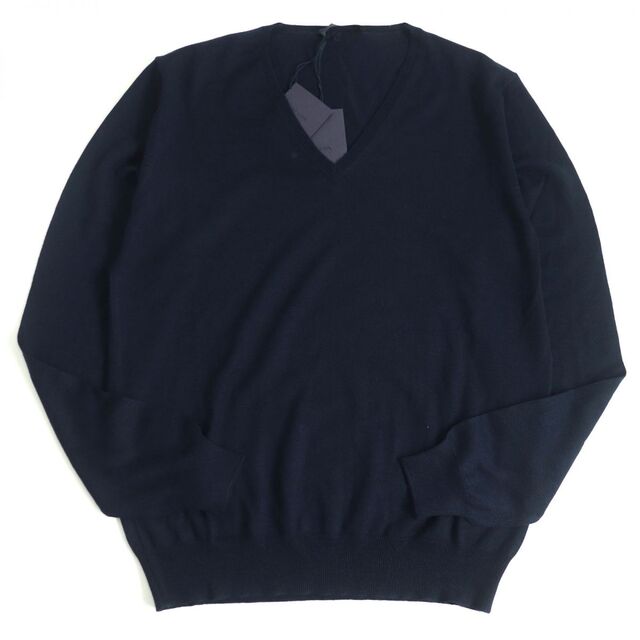 未使用品□2021年製 PRADA/プラダ バージンウール100% Vネック 薄手