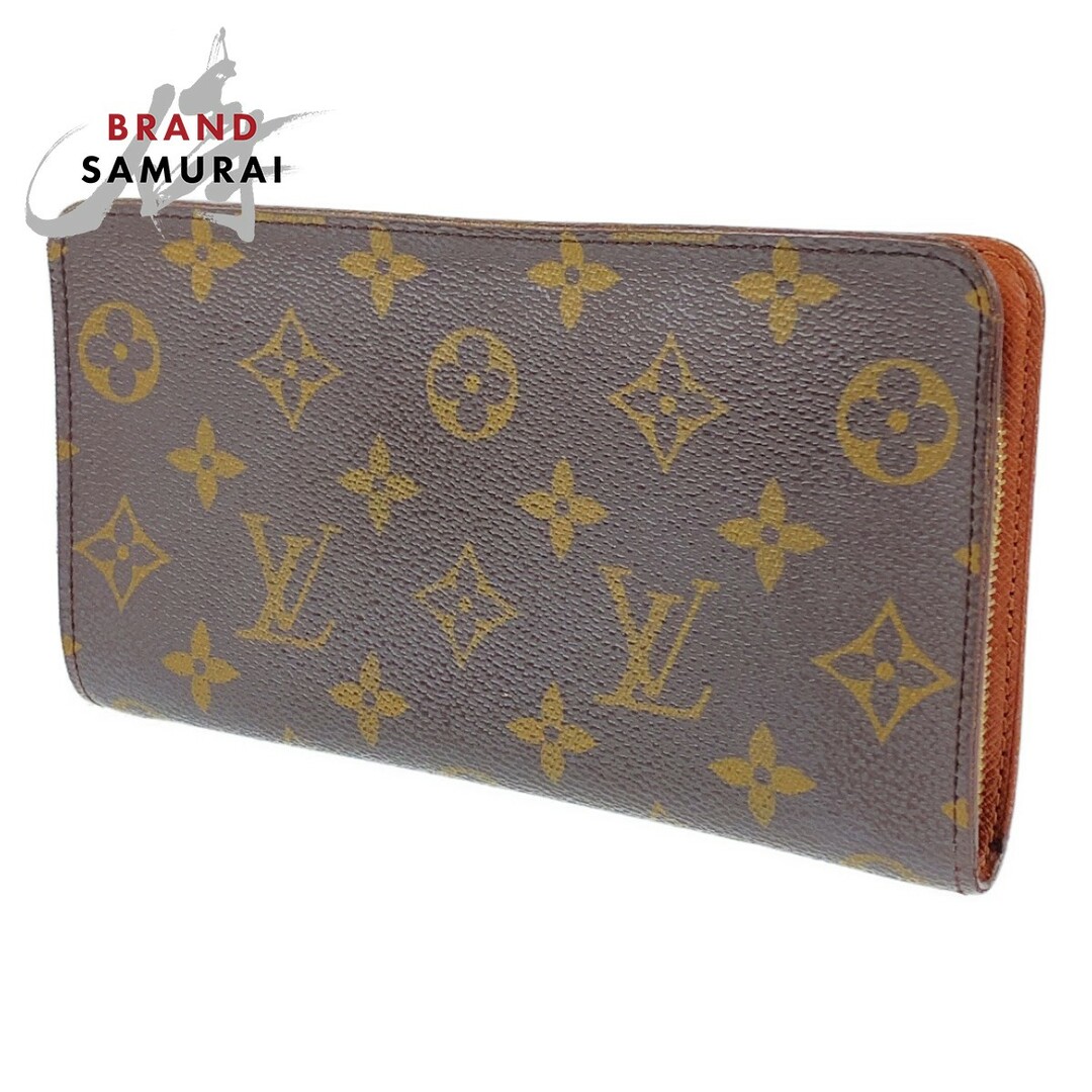 LOUIS VUITTON ルイヴィトン モノグラム ポルト モネ ジップ ブラウン レザー M61727 長財布 ラウンドファスナー ラウンドジップ レディース 400913