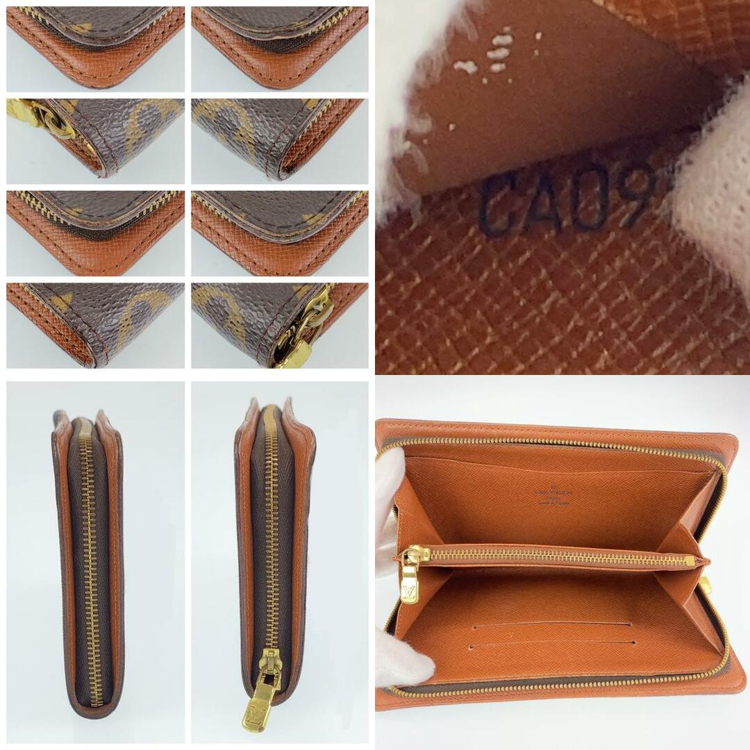 LOUIS VUITTON ルイヴィトン モノグラム ポルト モネ ジップ ブラウン レザー M61727 長財布 ラウンドファスナー ラウンドジップ レディース 400913