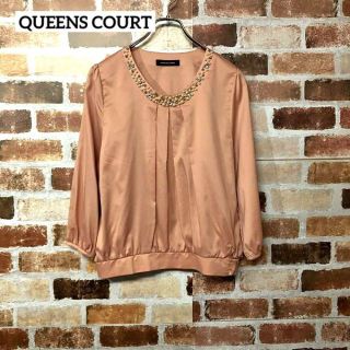 クイーンズコート(QUEENS COURT)の【QUEENS COURT】パール×ビジューセンタータックブラウス(シャツ/ブラウス(長袖/七分))