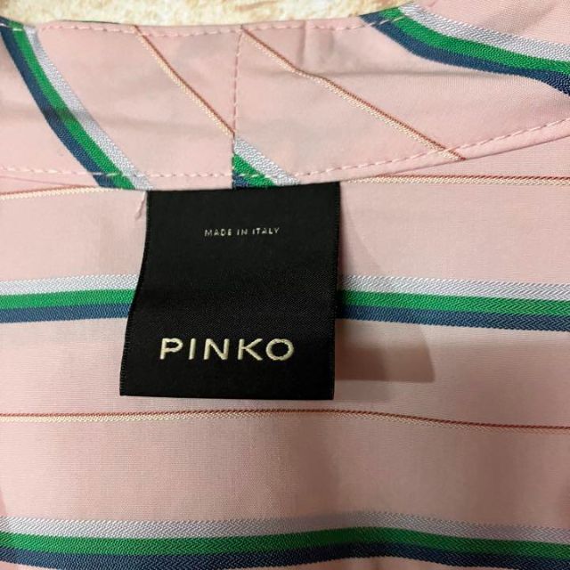 新品値札付き PINKO 白シャツ M イタリア製 袖フレア