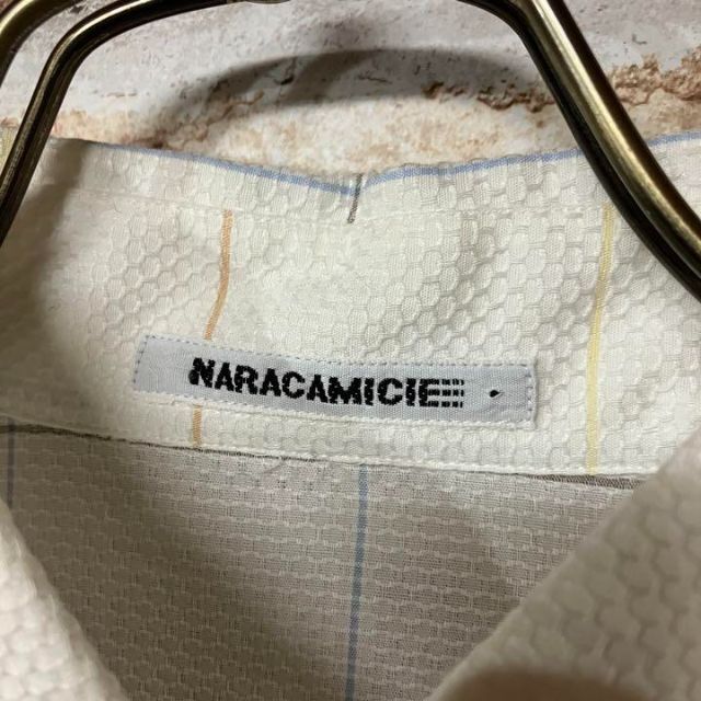 NARACAMICIE(ナラカミーチェ)の【NARACAMICIE】ラインチェックコットン長袖シャツ レディースのトップス(シャツ/ブラウス(長袖/七分))の商品写真