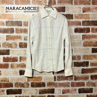 ナラカミーチェ(NARACAMICIE)の【NARACAMICIE】ラインチェックコットン長袖シャツ(シャツ/ブラウス(長袖/七分))