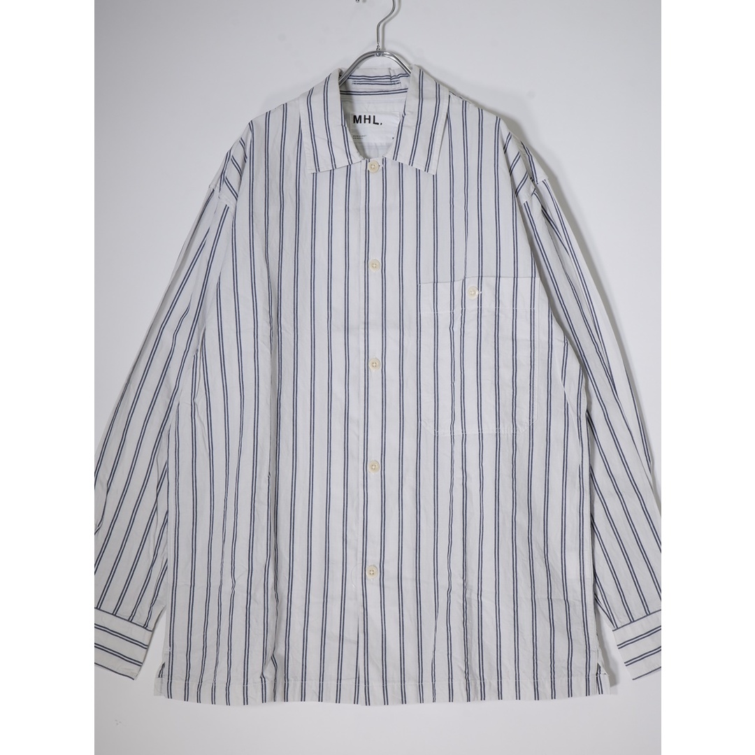 MHL. MARGARET HOWELLマーガレットハウエル 2020SS COTTON LINEN TWIN STRIPE コットンリネン  ストライプオーバーシャツ【XL】【MSHA71241】 | フリマアプリ ラクマ