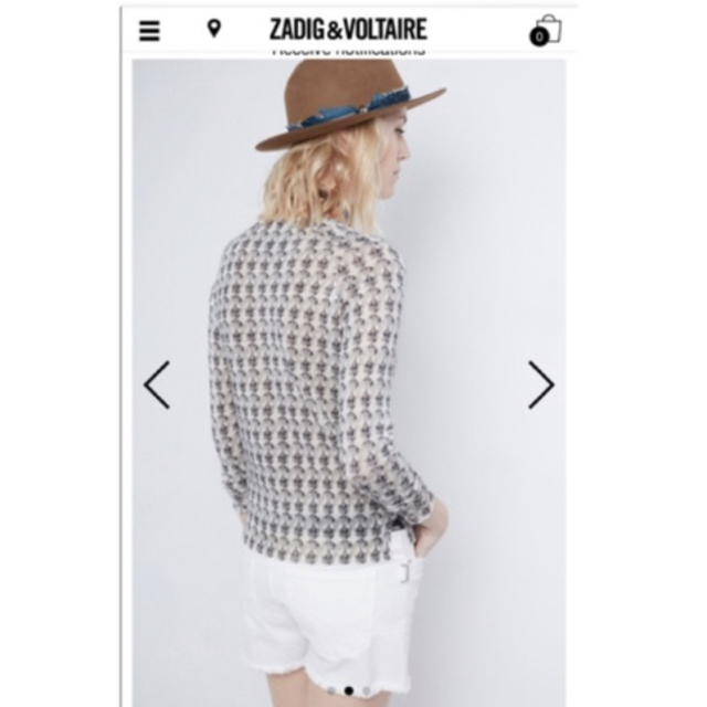 Zadig&Voltaire(ザディグエヴォルテール)のZADIG&VOLTAIRE スカル柄 ニットカーディガン　高級メリノウール レディースのトップス(カーディガン)の商品写真