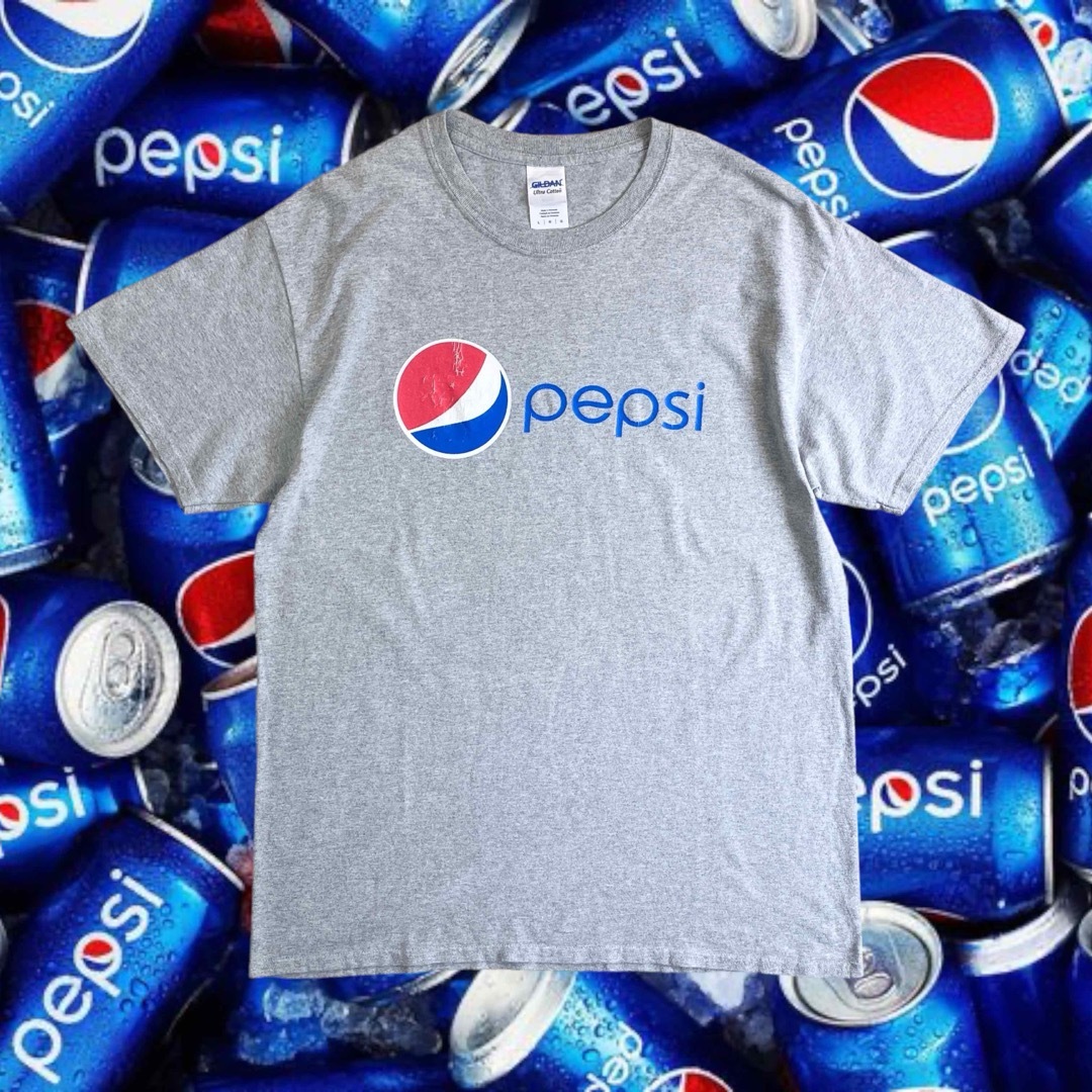 90s pepsi ペプシ　ヴィンテージTシャツ　ロゴ　企業系　プロモ　グレー