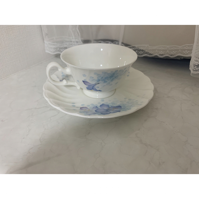 Noritake(ノリタケ)の【希少品】Noritake ノリタケ カップ&ソーサー ブルー フラワー インテリア/住まい/日用品のキッチン/食器(食器)の商品写真