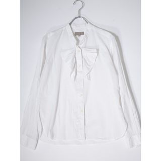 ココロブランド(COCOLOBLAND)のMARGARET HOWELLマーガレットハウエル SOFT COTTON POPLIN フリルリボン カラーレスシャツ ブラウス【1】【LSHA71242】(その他)