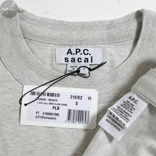 A.P.C - S 新品 21SS Sacai APC KIYO Tシャツ グレー サカイ ロゴの ...