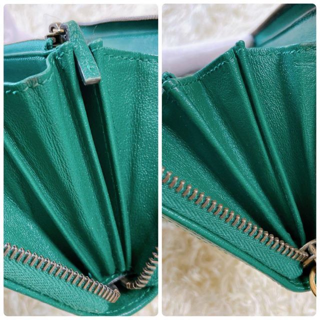 極美品✨GUCCI グリーン 長財布 バンブー GG ダイアナ ラウンド 現行-