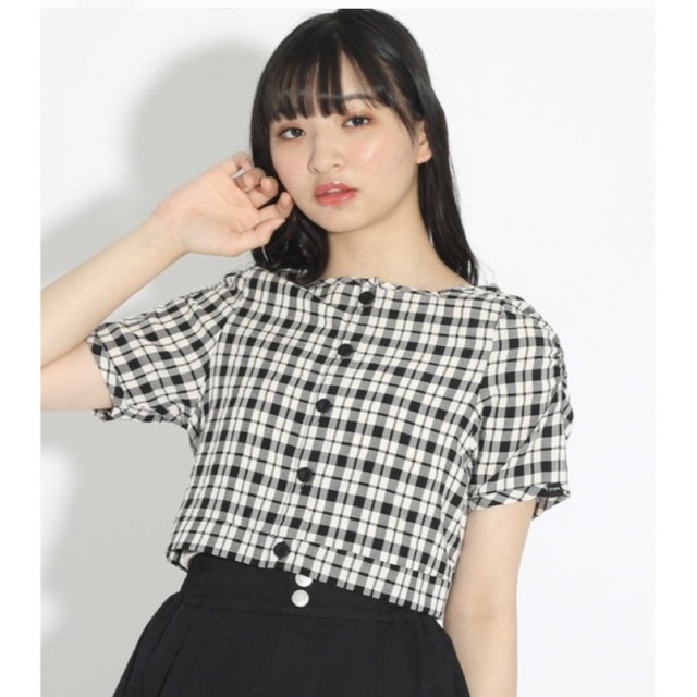 PINK-latte(ピンクラテ)のお値下げ　新品　チェックブラウス キッズ/ベビー/マタニティのキッズ服女の子用(90cm~)(ブラウス)の商品写真