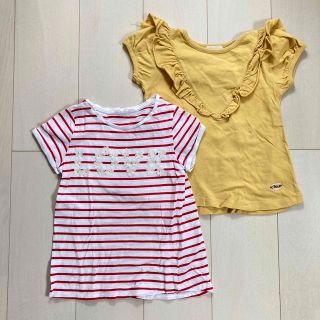 エイチアンドエム(H&M)の《H&M》他　キッズ　女の子　Tシャツ　２枚セット　ボーダー　赤　フリル　130(Tシャツ/カットソー)