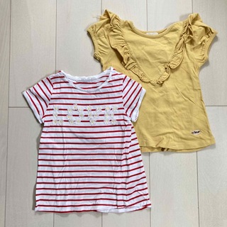エイチアンドエム(H&M)の《H&M》他　キッズ　女の子　Tシャツ　２枚セット　ボーダー　赤　フリル　130(Tシャツ/カットソー)
