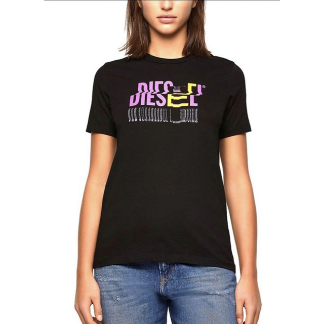 DIESEL(ディーゼル)の新品未使用！　ディーゼル　DIESEL  Tシャツ　ブラックXL レディースのトップス(Tシャツ(半袖/袖なし))の商品写真