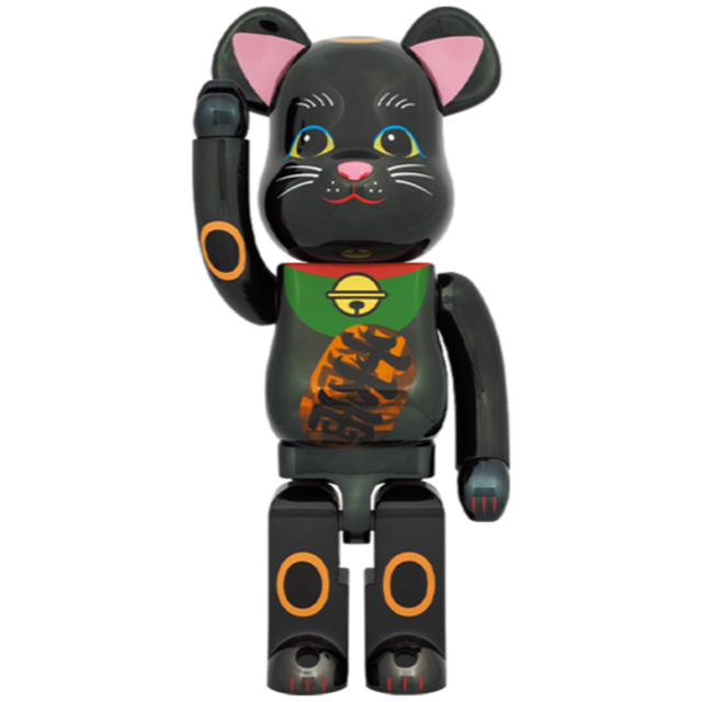 その他BE@RBRICK 招き猫 黒メッキ 発光 400％ 1体