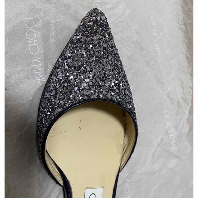 JIMMY CHOO(ジミーチュウ)のJIMMY CHOO ESTHER FLAT  グリッター レディースの靴/シューズ(ハイヒール/パンプス)の商品写真