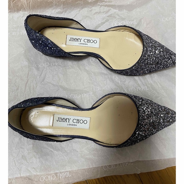 JIMMY CHOO(ジミーチュウ)のJIMMY CHOO ESTHER FLAT  グリッター レディースの靴/シューズ(ハイヒール/パンプス)の商品写真