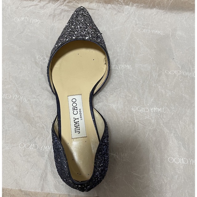 JIMMY CHOO(ジミーチュウ)のJIMMY CHOO ESTHER FLAT  グリッター レディースの靴/シューズ(ハイヒール/パンプス)の商品写真