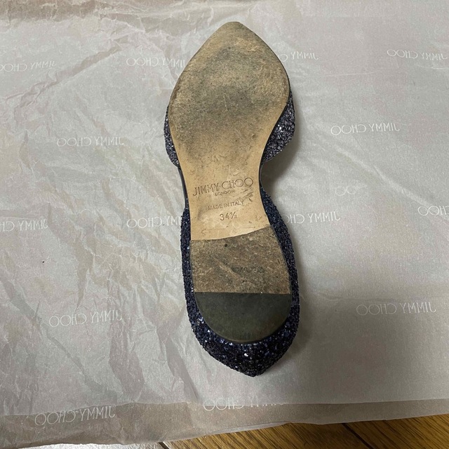 JIMMY CHOO(ジミーチュウ)のJIMMY CHOO ESTHER FLAT  グリッター レディースの靴/シューズ(ハイヒール/パンプス)の商品写真