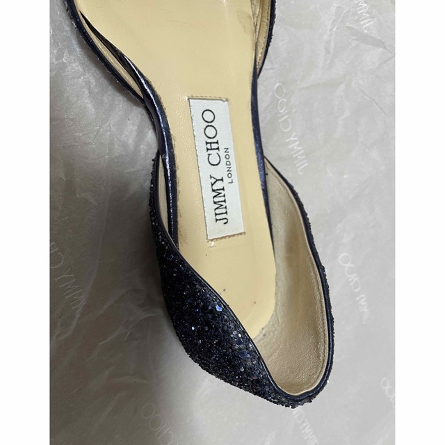 JIMMY CHOO(ジミーチュウ)のJIMMY CHOO ESTHER FLAT  グリッター レディースの靴/シューズ(ハイヒール/パンプス)の商品写真