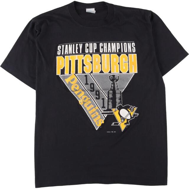 90年代 ARTEX NHL Pittsburgh Penguins ピッツバーグペンギンズ スポーツプリントTシャツ USA製 メンズM ヴィンテージ /eaa326956