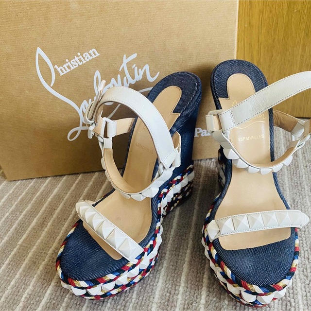 ChristianLouboutin 34 ウェッジソール サンダル-