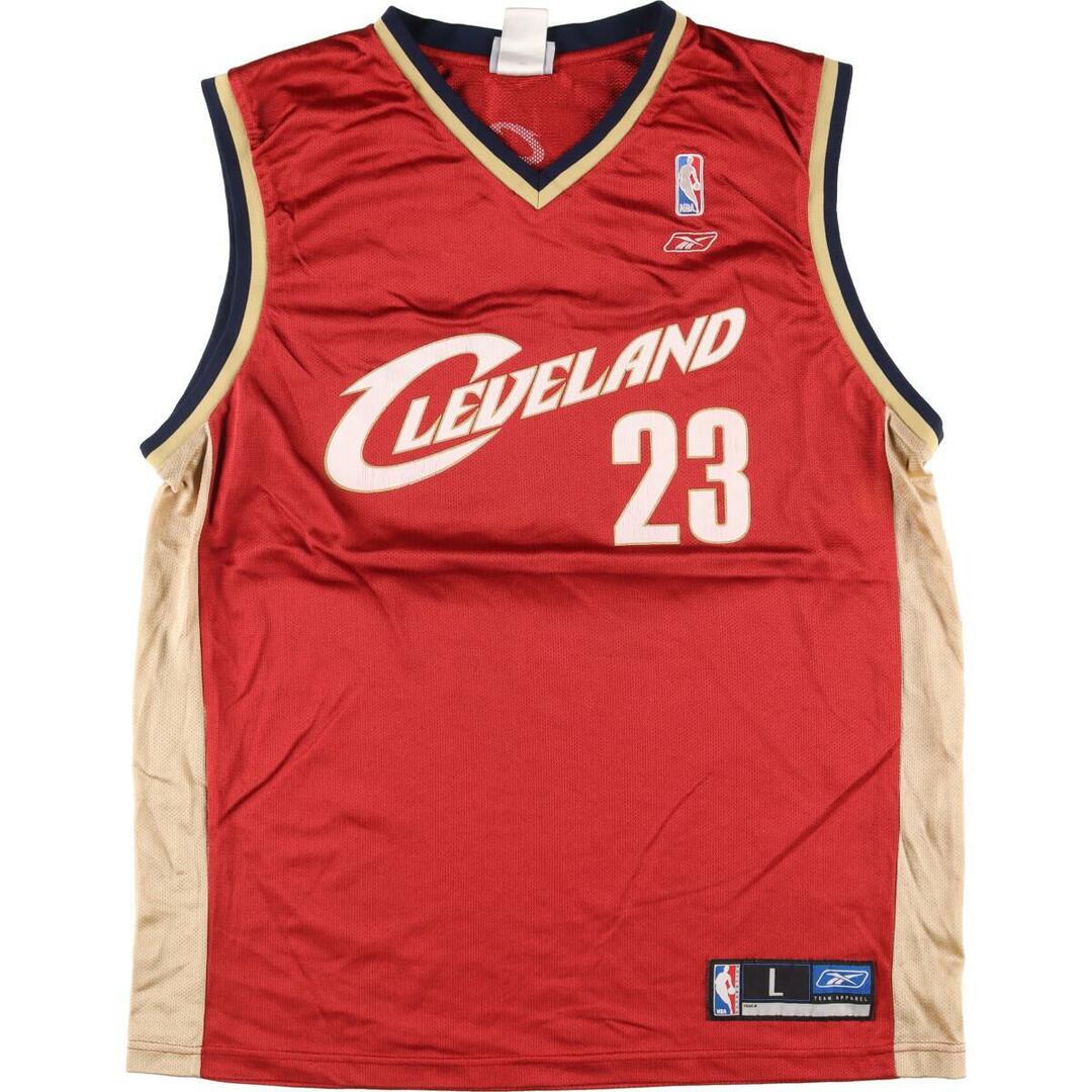 リーボック Reebok NBA CLEVELAND CAVALIERS クリーブランドキャバリアーズ Vネック メッシュ ゲームシャツ レプリカユニフォーム メンズL /eaa326903