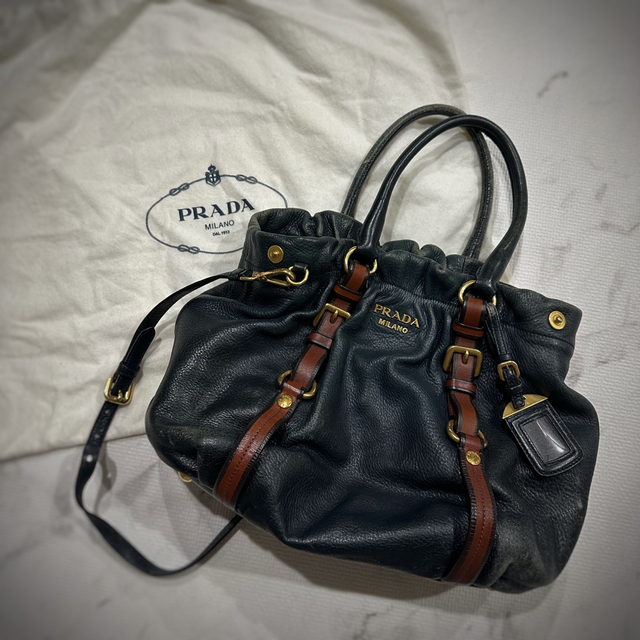 PRADA プラダ ネイビー 2way バッグ