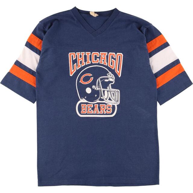 80年代 LOGO7.INC. NFL CHICAGO BEARS シカゴベアーズ Vネック フットボールTシャツ USA製 メンズS ヴィンテージ /eaa326873