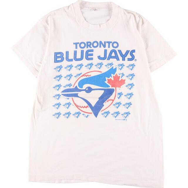 80年代 フルーツオブザルーム FRUIT OF THE ROOM MLB TORONTO BLUE JAYS トロントブルージェイズ スポーツプリントTシャツ カナダ製 メンズM ヴィンテージ /eaa326864