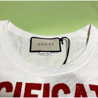 【新品】GUCCI　グッチ　プリントTシャツ　ウルフ　狼　ダメージ加工　タグ付き