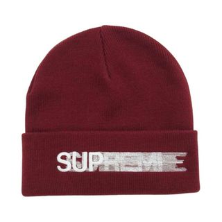 シュプリーム(Supreme)のSupreme シュプリーム 帽子 23SS motion logo beanie モーションロゴ ビーニー ニットキャップ ワインレッド系【新古品】【未使用】【中古】(その他)